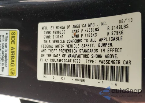 2013 Acura Tl 3.5 Special Edition z USA, uszkodzony, nr VIN 19UUA8F30DA018790
